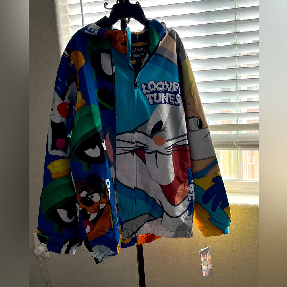 Members Only Brand Looney Tunes Windbreaker/Rain Jacket